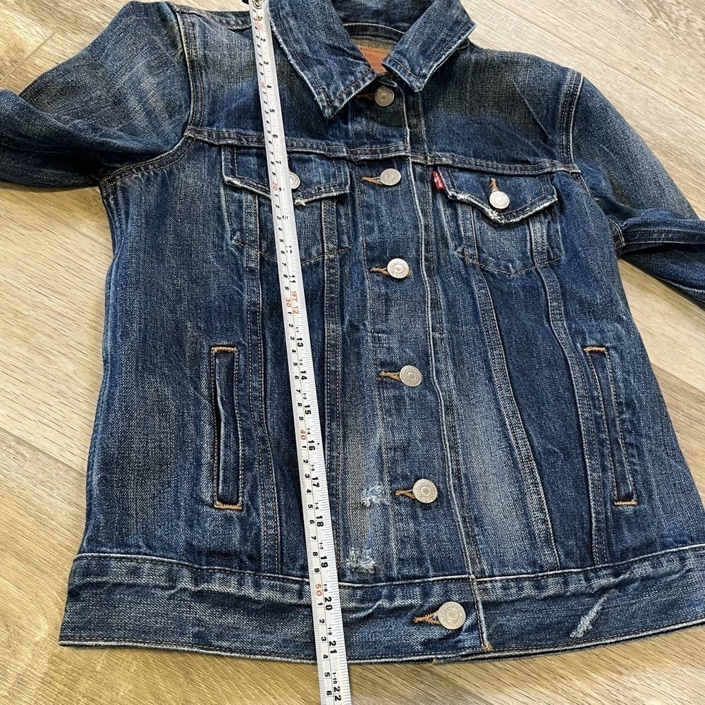 LEVI’s Ex Boyfriend Trucker Jacket in Blue Woodstock, XS - Picture 10 of 16